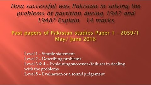Attempting Past papers of Pakistan Studies 2059/1 of May/June 2016