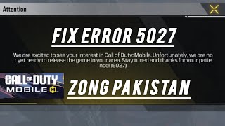 How to Fix Error 5027 in Call of Duty Mobile | Zong Error 5027 in codm  (2024) #callofdutymobile