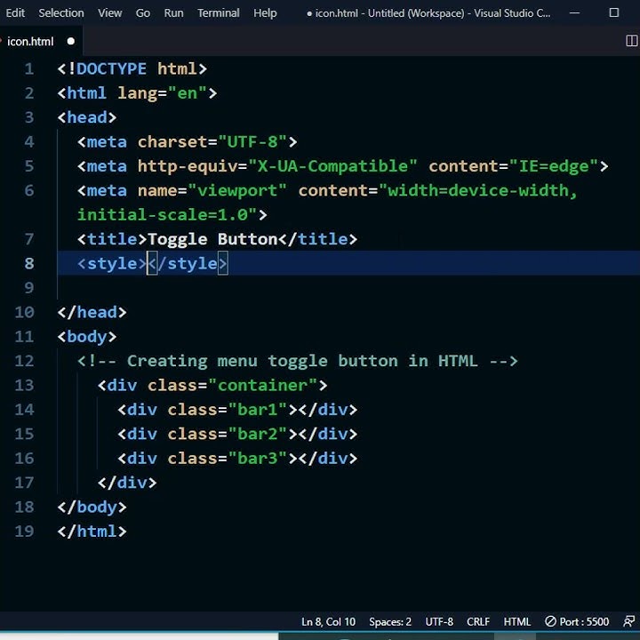 How to Create Toggle Button in HTML and CSS #shorts #htmlcss #coding ...