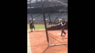 Bret Michaels Takes Pirates Batting Practice