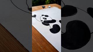 Love 🖤 + Panda 🐼 | Emoji Mixing Satisfying Art | Cute Panda Drawing #satisfying #creative #panda