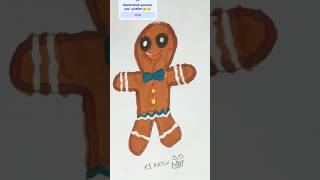 Sevimli Kurabiye Adam Çizimi 🍪 Gingerbread Man Drawing! #shorts (En dengelisi)