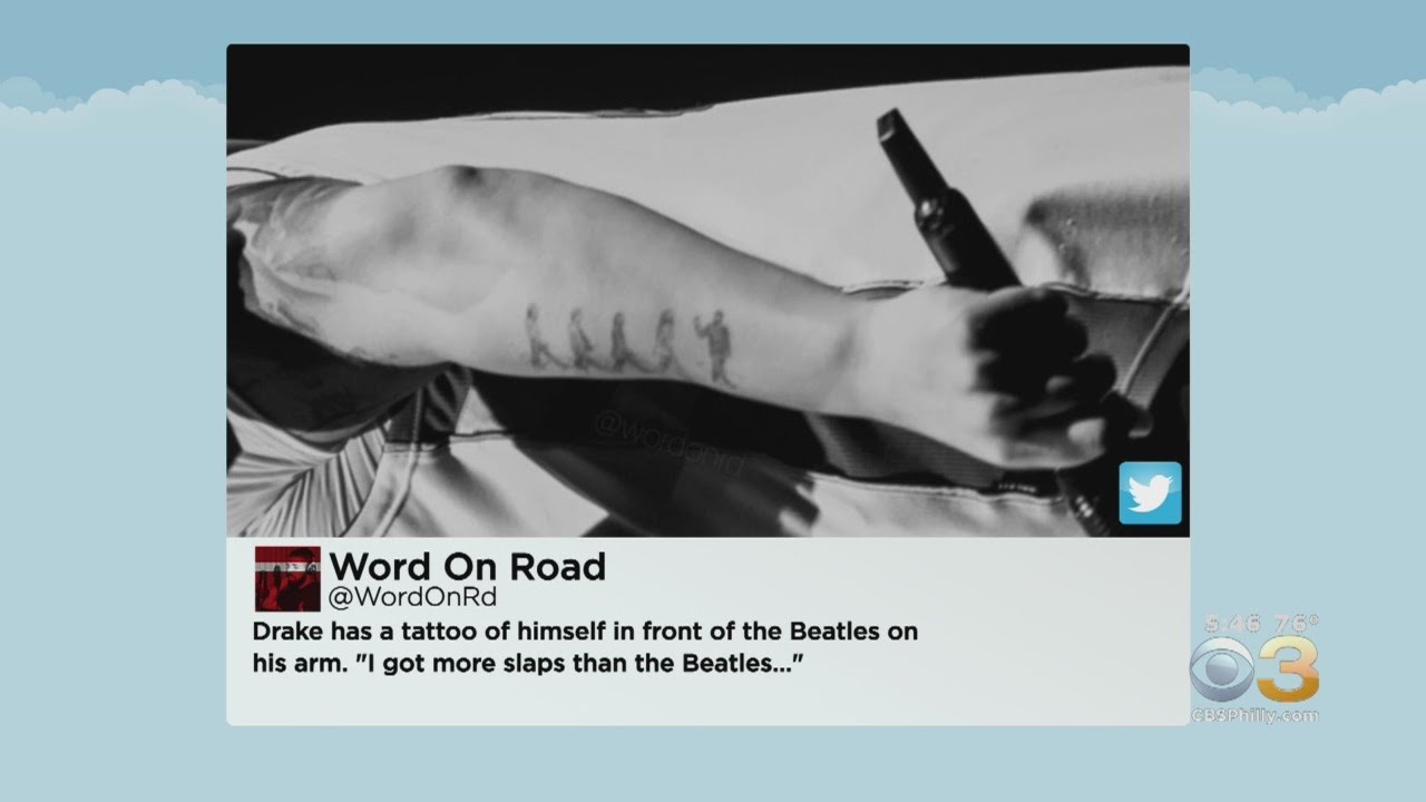 Drake gets Beatles tattoo after beating groups Billboard records  EWcom