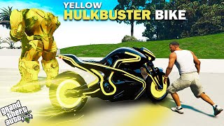 Franklin & Shin Chan Stealing Yellow Hulk Buster Super Dangerous Bike in Gta 5 in Telugu