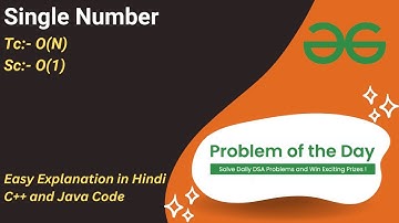 Single Number | Array | GFG POTD | C++ | Java | Code Kar Lo