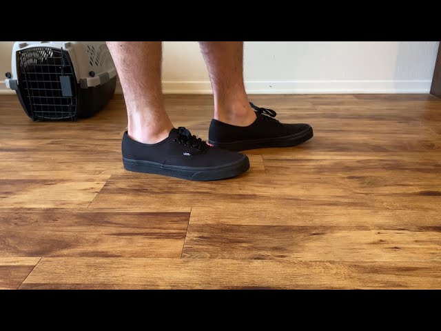 vans authentic black on feet