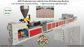 WPC Extrusion Line for Production of 3D On Line Embossing WPC Decking