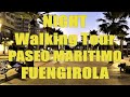 Fuengirola Paseo Marítimo at Night Walking Tour. Malaga, Costa Del Sol, Andalucía, Spain