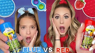 BLUE VS RED FIDGET SHOPPING CHALLENGE! ️