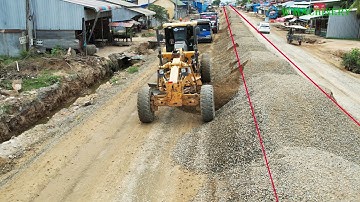 Awesome SDLG Motor Grader Leveling Gravel Building Foundation Roads | Techniques Maintenance Roads