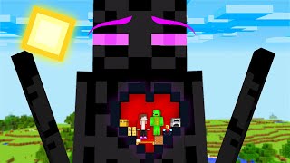 JJ and Mikey build House inside the Heart to Prank Enderman in Minecraft (Maizen)