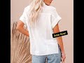 Summer Cotton Linen White Shirt for Women – Short Sleeve Casual Blouse.