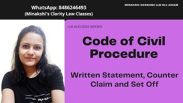 Written Statement | Counter Claim and Set Off in Code of Civil Procedure | Order VIII CPC Notes KSLU