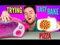 TRYING EASY BAKE OVEN PIZZA MEAL! - DIY Tiny Pizza & Cookies Taste Test!