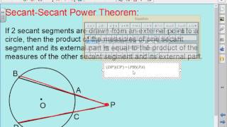 Honors Geometry: 10-8: The Powers Theorems