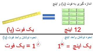 نوار اندازه گیری - اندازه فوت پا و اینچ