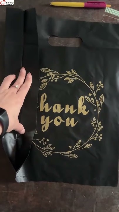 Hot Sale Custom Die Cut Handle Thank You Floral Merchandise Black ...