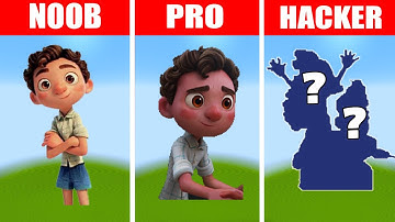 Luca Pixel Art in Minecraft - How to Draw? NOOB vs PRO vs HACKER