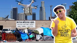 I Used a Drone to Deliver Money to Homeless in LA! by Riceman 41,043 views 2 years ago 4 minutes, 20 seconds