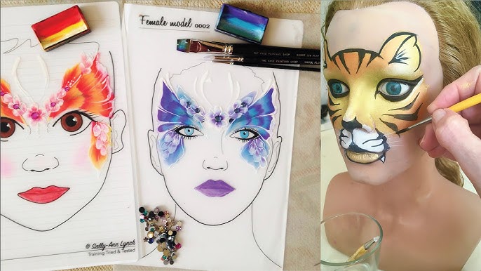 Professional 18 or 5 Face Painting Stencils Washable Easily Use DIY St