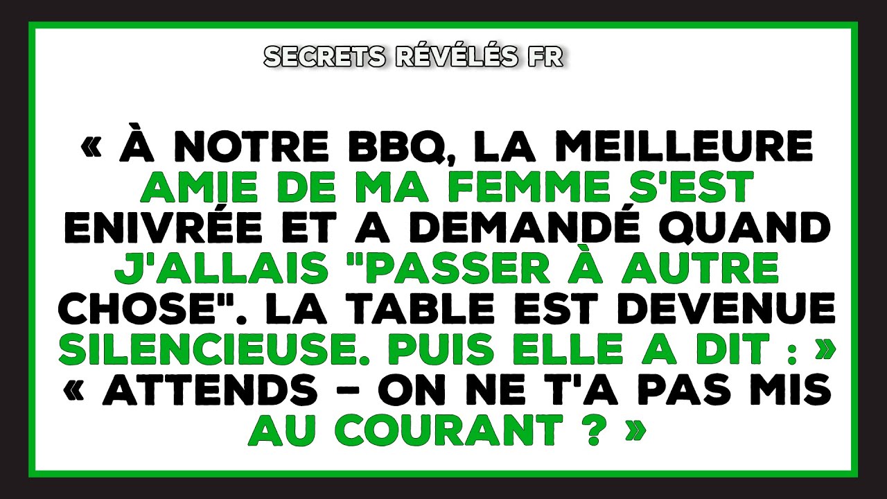 Lors D’un Barbecue, Une Question De L’amie De Ma Femme M’a Révélé Une Vérité.