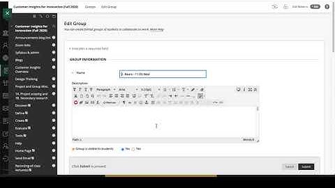 Making Groups Available in Blackboard