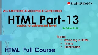 Famous HTML 13 | iframe tag in HTML | iframe | inline frame | FS with SRIKANTH Wealth