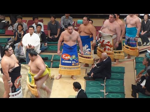 東西の十両土俵入り、栃ノ心連続優勝なるか！（2014年9月22日 9月場所9日目 Aki Basho 2014 Day 9）