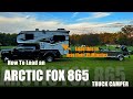 How to load an arctic fox 865 truck camper