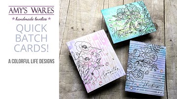 Quick Batch Single Layer Cards with NEW STENCILS! Great for a gift set or mass production!