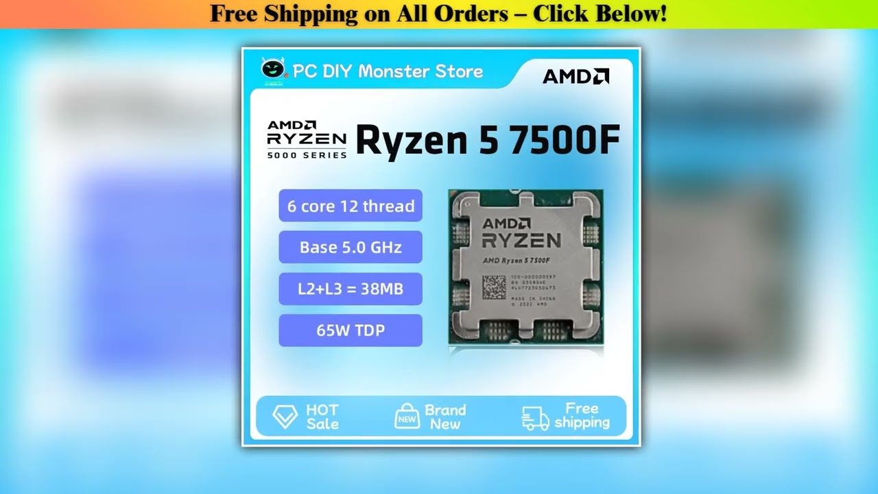AMD Ryzen 5 7500F R5 7500F CPU Ryzen Processor 6 Core 12 Thread 65W 5nm Socket AM5 Procesador