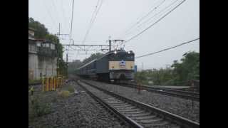 [汽笛あり]ブルートレイン八ヶ岳号　往路EF64 39＋24系＋EF64 1032　塩崎駅