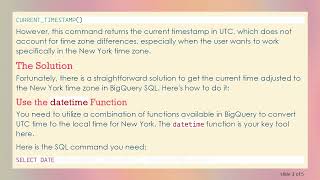 How to Get the Current Time for New York Time Zone in SQL (BigQuery)