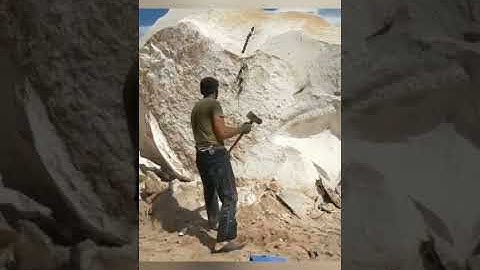 Huge Rock Splitting Using Simple Tools😎😎 | #shorts