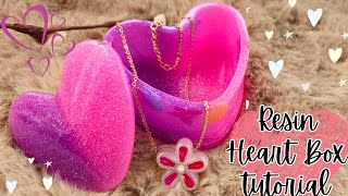 😍Beautifull Resin Heart Box Tutorial | Resin Art Tutorial for Beginners| Jewellery  Box #resinart