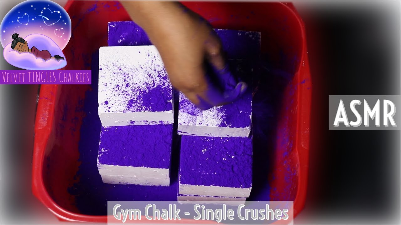 ASMR Gym Chalk crumble 10 full block gym chalk crumble Purple Dye