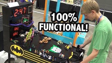 Functional LEGO Pinball Machine with Roller Coaster!