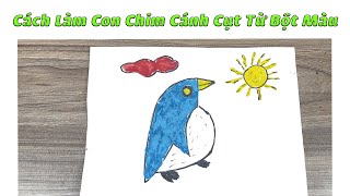 Hướng Dẫn Làm Con Chim Cánh Cụt Từ Bột Màu | Sáng Tạo Từ Bột Màu