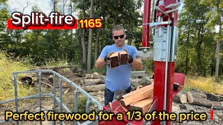 Split fire 1165 vertical log splitter cuts perfect firewood for a 1/3 of the price