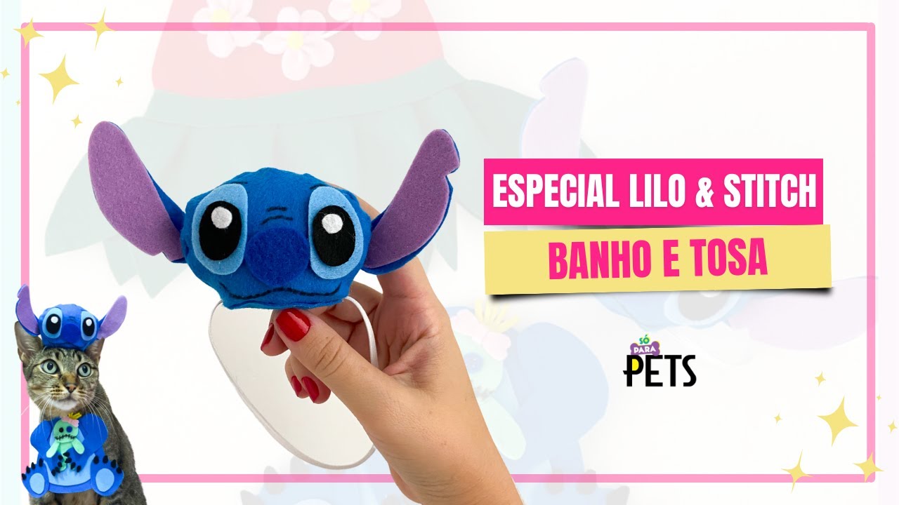 #124 Moda Pet: Especial Lilo & Stitch - Chapéu Stitch (Banho e Tosa)
