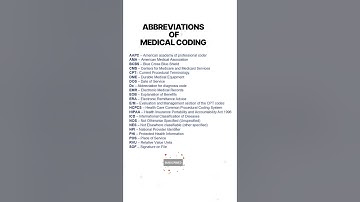 Medical coding abbreviations|fullforms of medical coding terminology|.