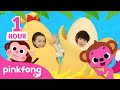 Monkey banana dance  baby monkey  dance along  1 hour compilation  pinkfong kids songs