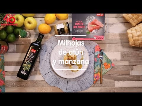 Milhojas de atún y manzana