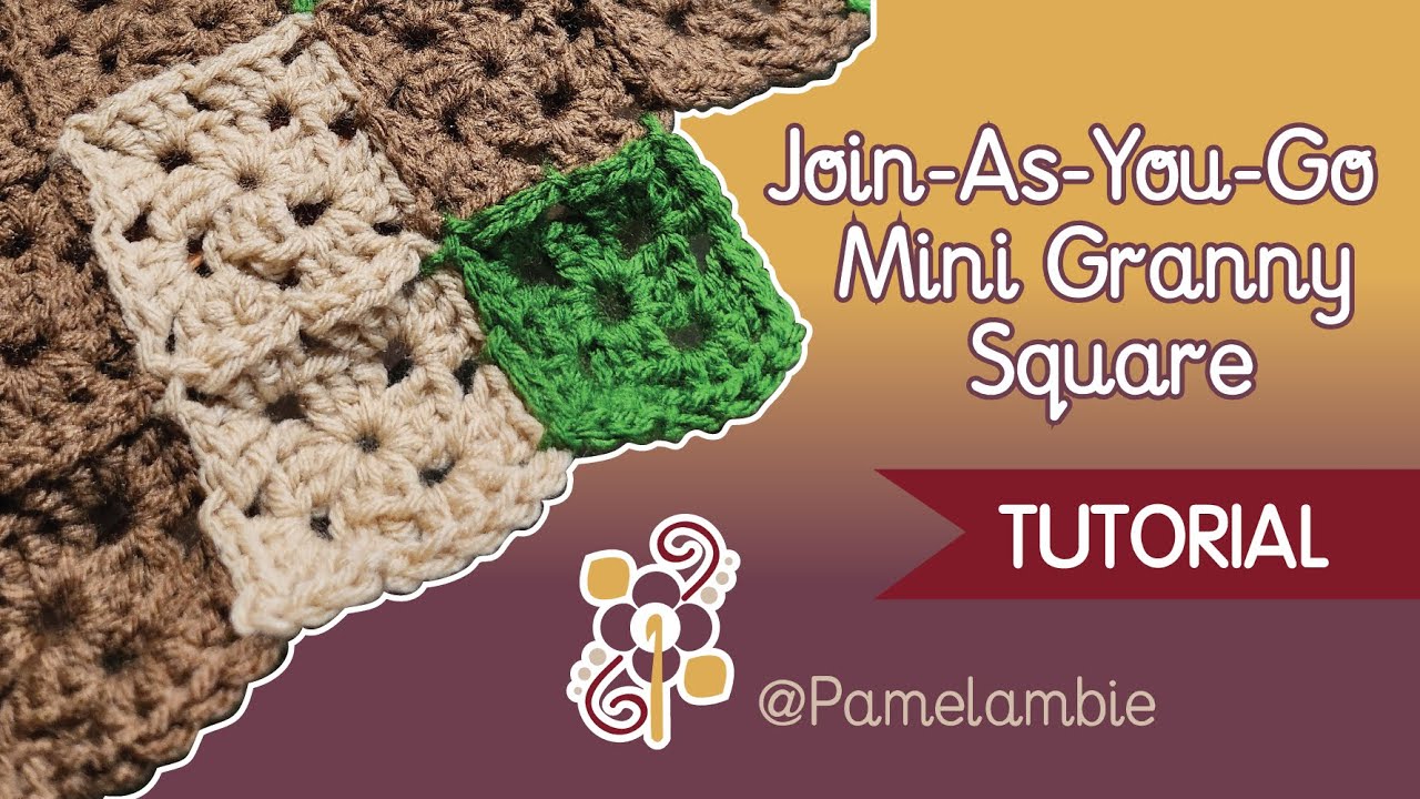 Mini Granny Square Join as You Go Crochet Tutorial