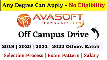 Avasoft Off Campus Drive 2022 | 2021 | 2020 | 2019 - No Eligibility job | Avasoft Selection Process
