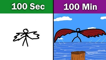 Stickman wings Animation in 100 Seconds vs 100 Minutes | @flipaclip 
