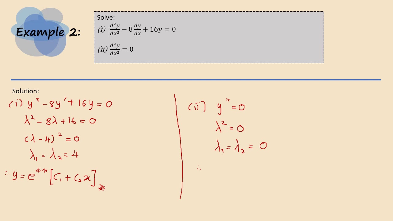 Chapter 2 part 1_Second Order Differential Equations - YouTube