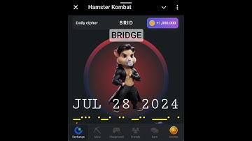 Hamster Kombat Daily Cipher (Morse Code) solution. 28-29 July, 2024