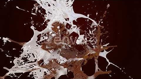 Abstract Hot Chocolate With Milk Splash 4K | Motion Graphics - Envato elements