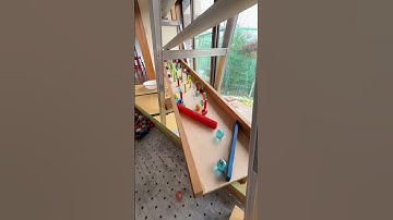Marble Run (Course with Folding Rain Gutters, Wooden Sound Devices and Rotating Buckets) #12 #ASMR